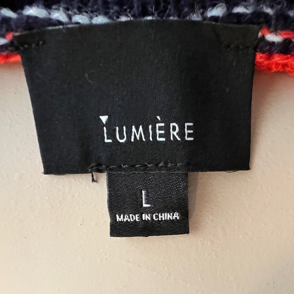 Lumiere Crochet Bell Sleeve Cropped Sweater Size L - Picture 7 of 9